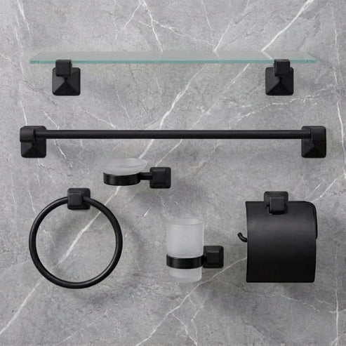 Bathroom Accessory Complete Set | Black