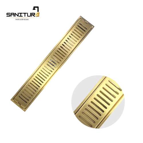 Modern Linear Shower Drain | Golden