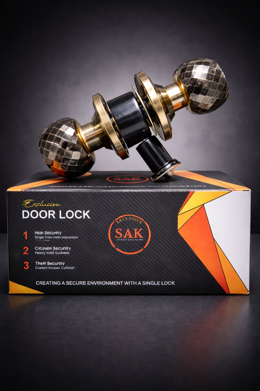 SAK Door Lock Dimond Cut Shape | Black & Golden