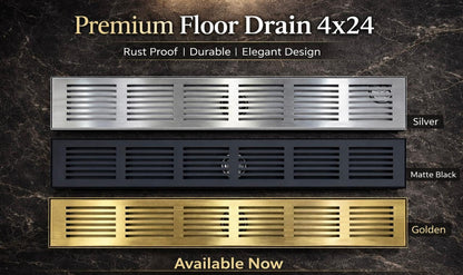 Modern Linear Shower Drain | Golden