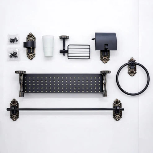Bathroom Accessory Set Imported | Black