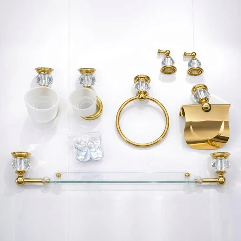 Bathroom Accessory Set Imported | Golden