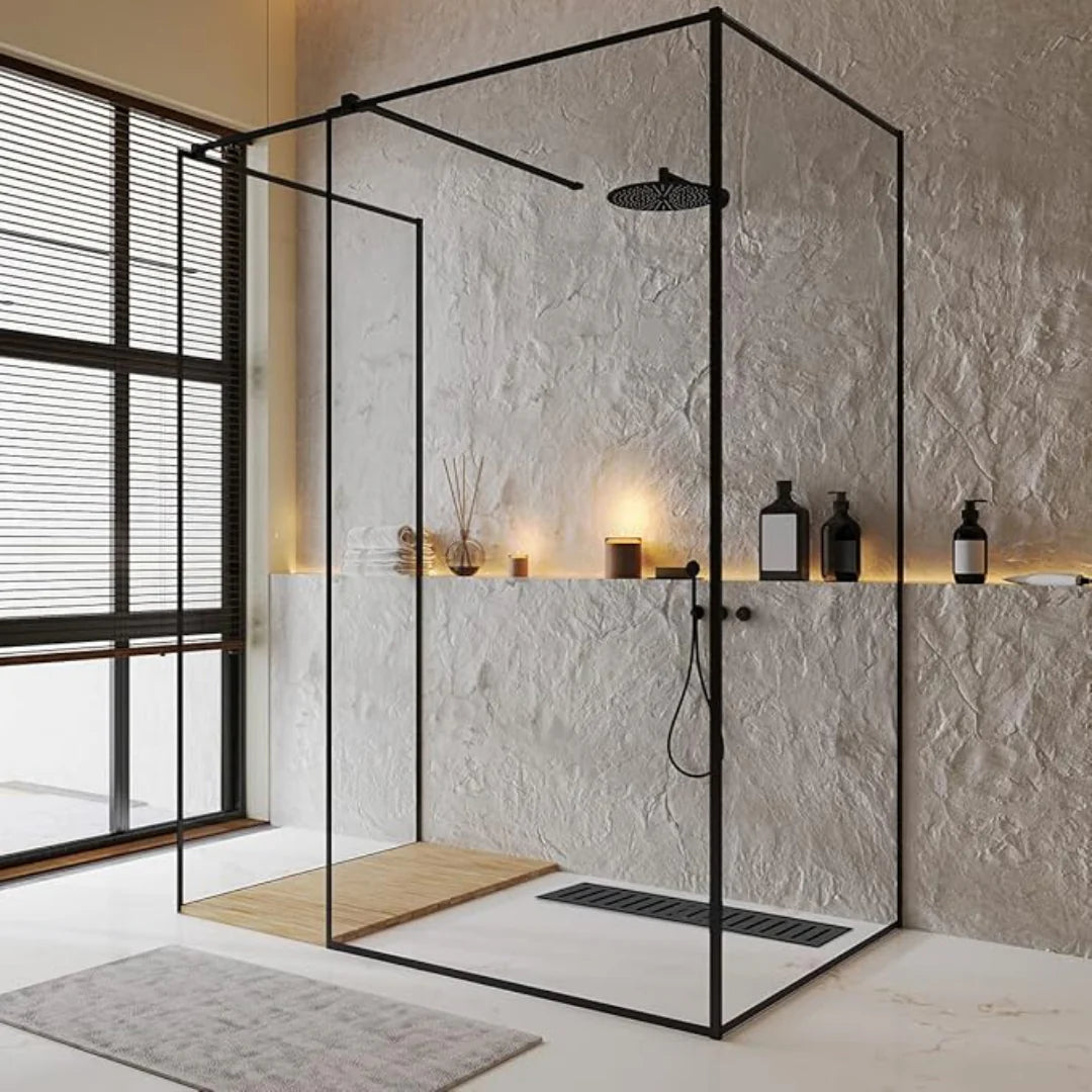 Modern Linear Shower Drain | Black