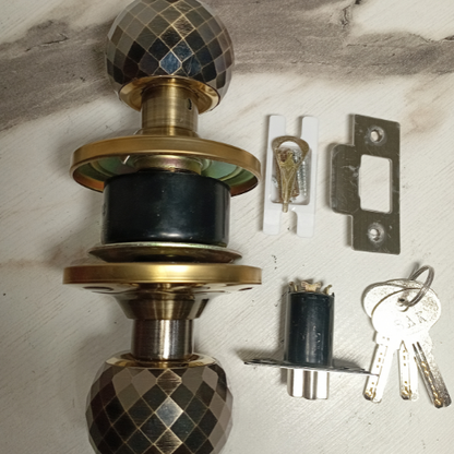SAK Door Lock Dimond Cut Shape | Black & Golden