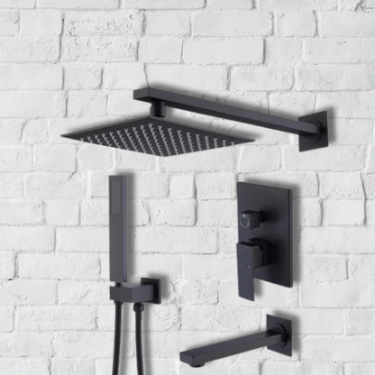 Brass Concealed Wall Shower | Silver - Black - Gold