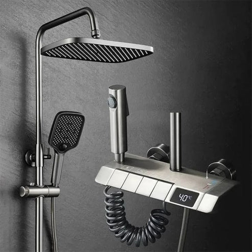 Digital Bath Set With Complete Accessories | Black
