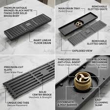 Modern Linear Shower Drain | Black
