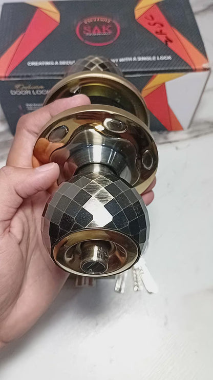 SAK Door Lock Dimond Cut Shape | Black & Golden