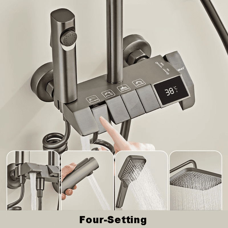 Digital Bath Set With Complete Accessories | Black - Image 3