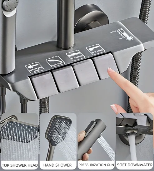 Smart Piano Bath Set | Grey - Black - Image 2