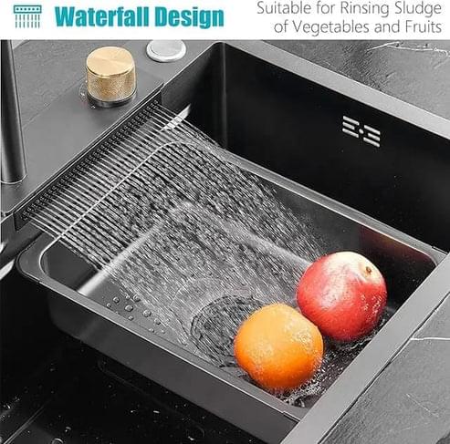 Multifunctional Piano Kitchen Sink Bowl | Black - Image 3