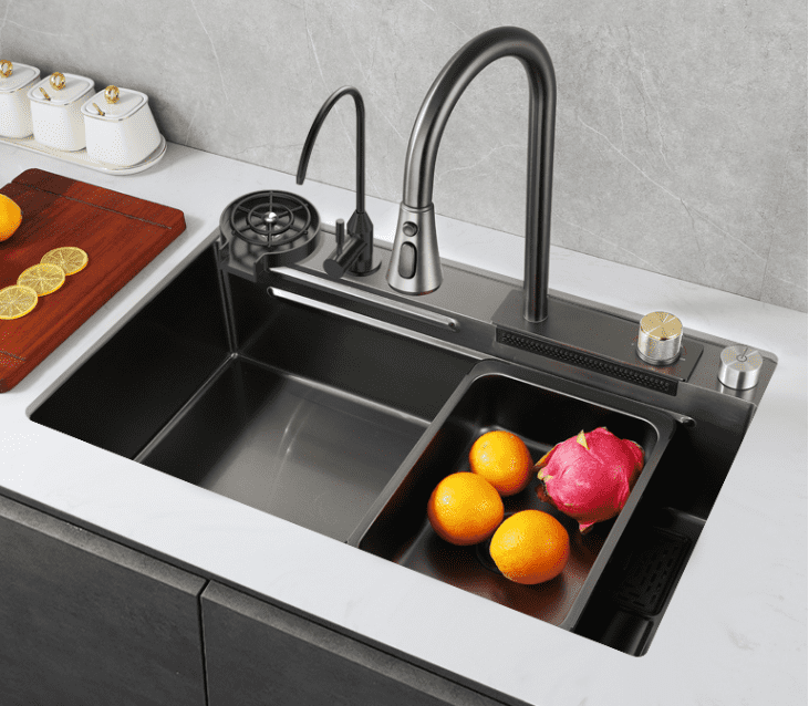 Multifunctional Piano Kitchen Sink Bowl | Black - Image 2