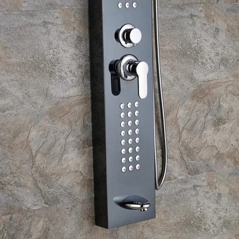 Stainless Steel Wall Hanging Shower Panel | Silver - Black - Gold - Image 8